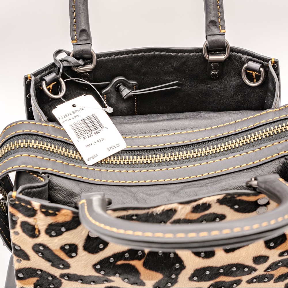 Coach Rogue 25 purse with embellished Leopard Print NWT - Picture 8 of 16